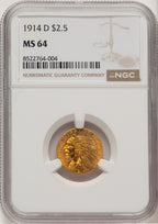 1914-D $2.50 Indian Quarter Eagle NGC MS64 (776661068)