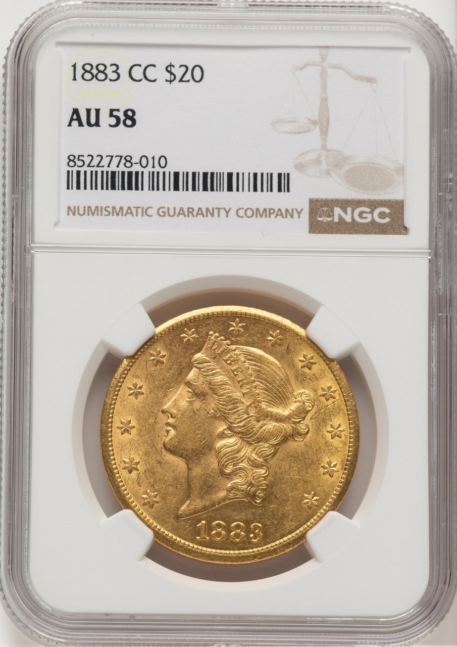 1883-CC $20 Liberty Double Eagle NGC AU58 (520706056)