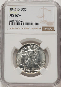 1941-D 50C Walking Liberty Half Dollar NGC MS67+ (776254007)