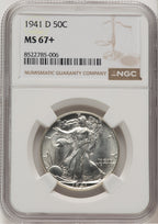 1941-D 50C Walking Liberty Half Dollar NGC MS67+ (776254007)