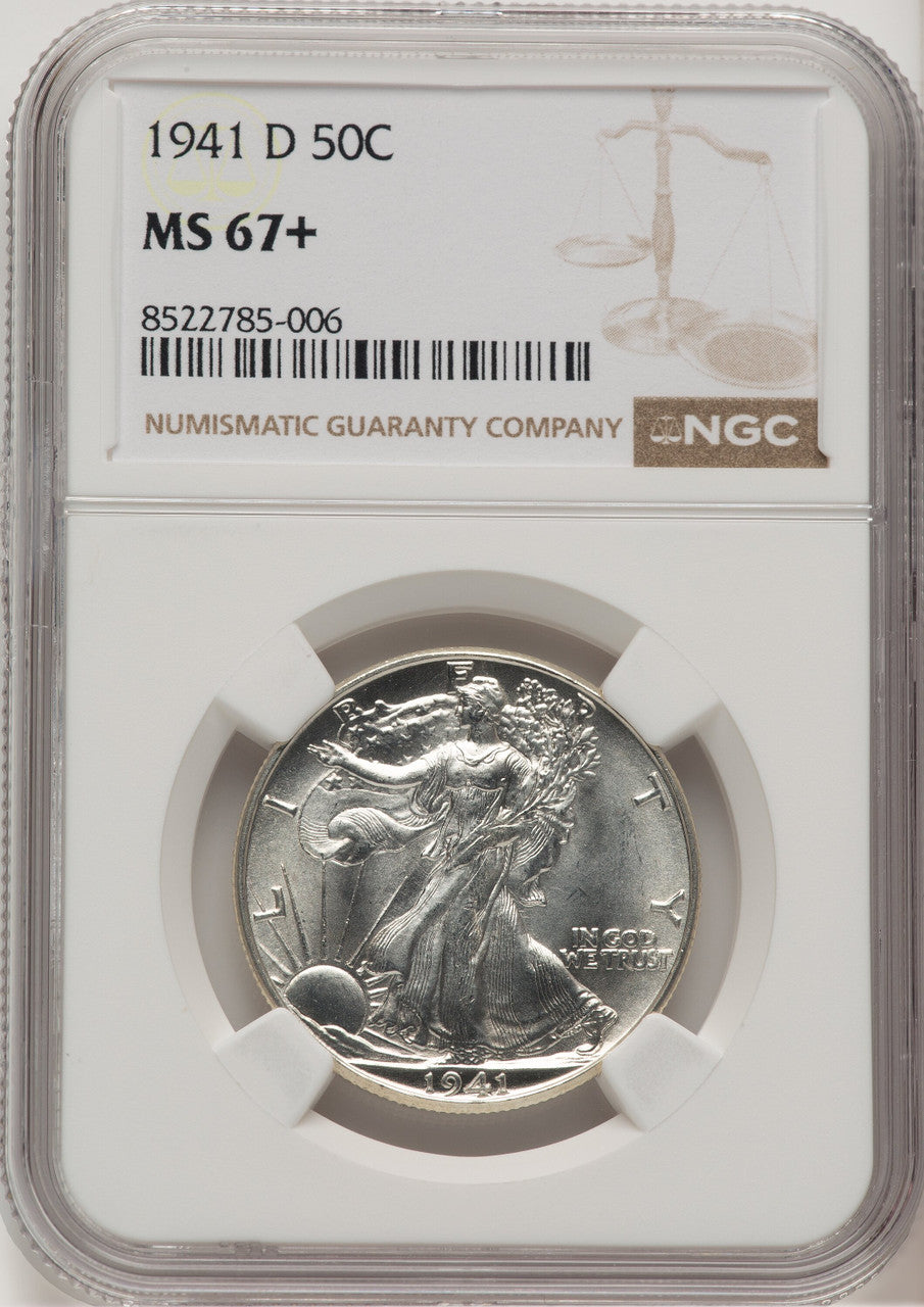 1941-D 50C Walking Liberty Half Dollar NGC MS67+ (776254007)