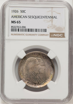 1926 50C Sesquicentennial Commemorative Silver NGC MS65