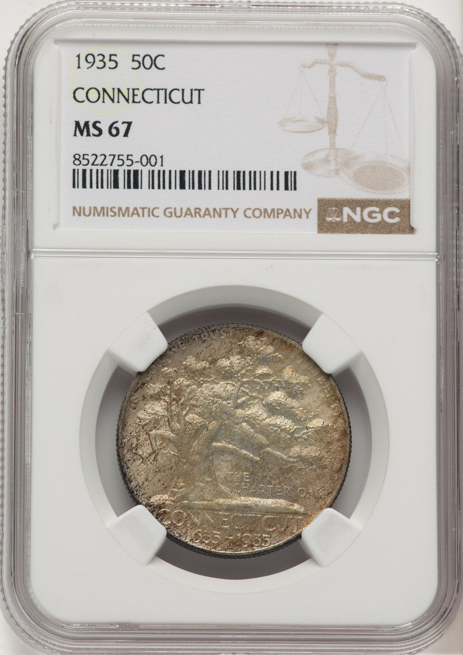 1935 50C Connecticut Commemorative Silver NGC MS67 (776347021)