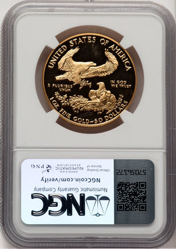 1988-W $50 One-Ounce Gold Eagle Brown Label NGC PF70 (521154019)