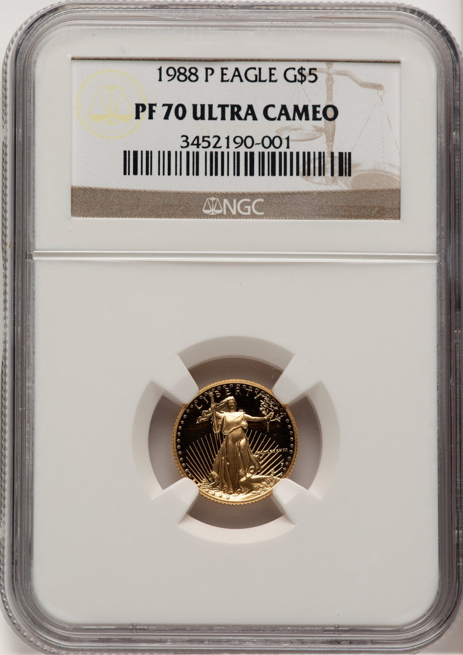 1988-P Gold American Eagle 4-Coin Set Brown Label NGC PF70