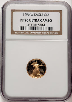 1996-W Gold American Eagle 4-Coin Set Brown Label NGC PF70