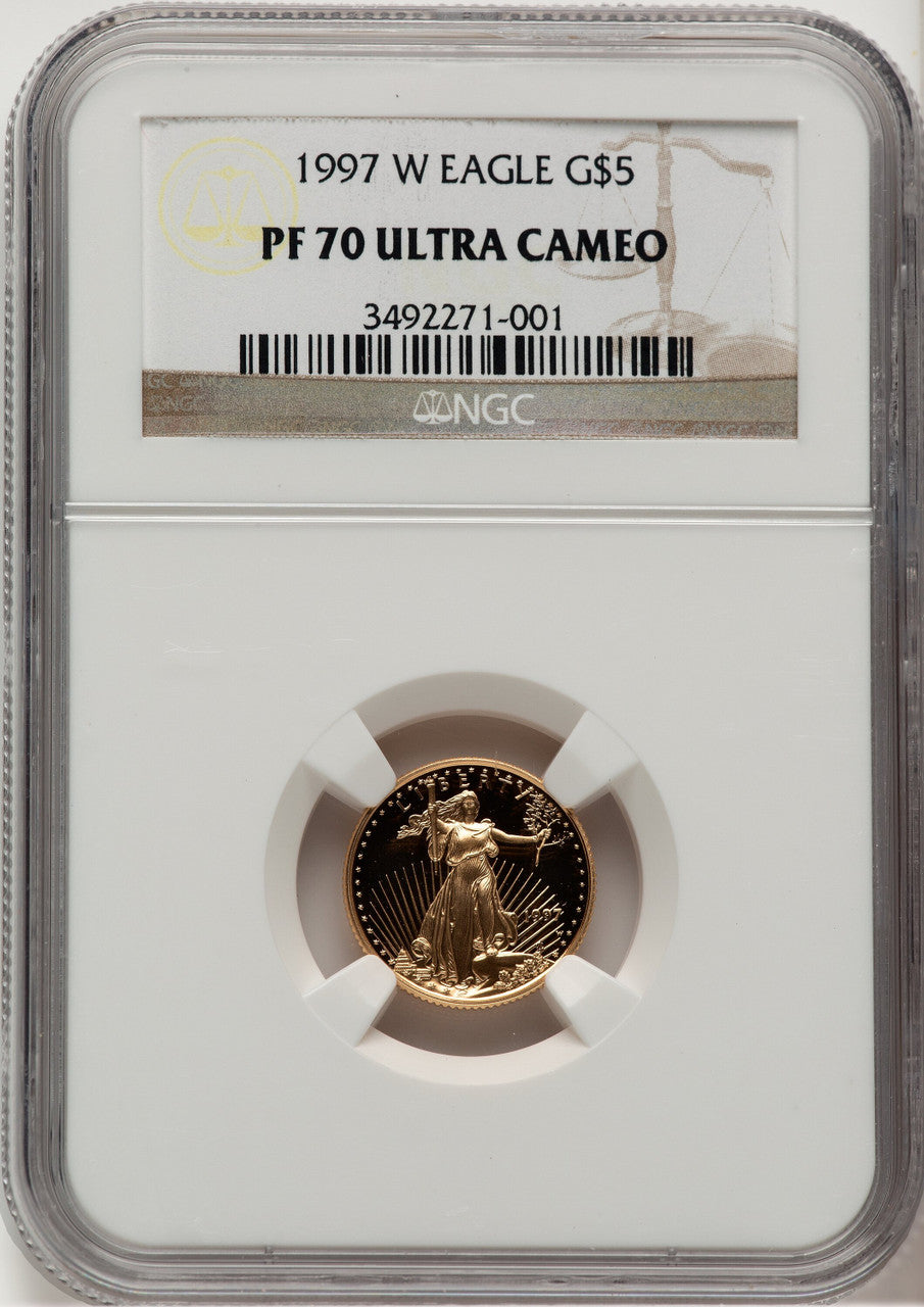 1997-W Gold American Eagle 4-Coin Set Brown Label NGC PF70