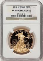 2012-W $50 One-Ounce Gold Eagle Brown Label NGC PF70 (521154018)