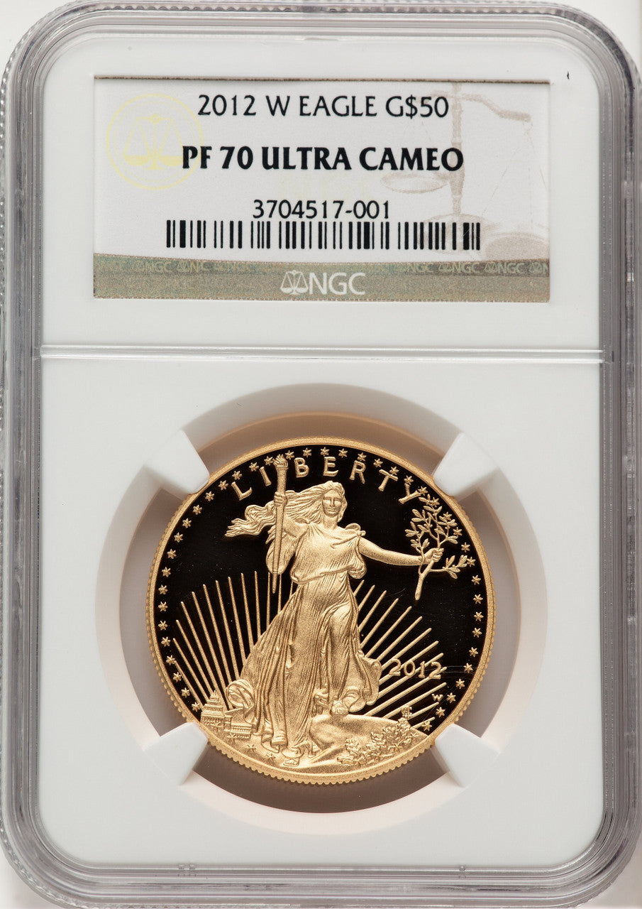 2012-W $50 One-Ounce Gold Eagle Brown Label NGC PF70 (521154018)