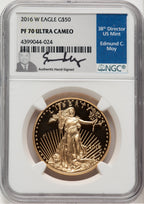 2016-W $50 One-Ounce Gold Eagle 30th Anniversary NGC PF70 Ed Moy
