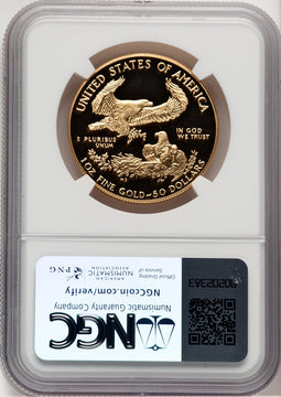 1988-W $50 One-Ounce Gold Eagle Brown Label NGC PF70 (521154016)