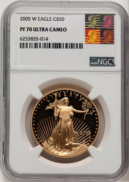 2005-W $50 One-Ounce Gold Eagle NGC PF70