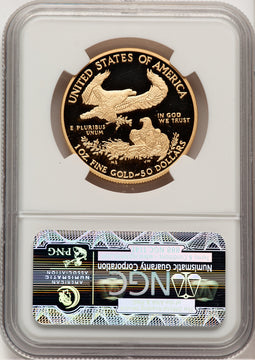 2010-W $50 One-Ounce Gold Eagle First Strike ER Blue NGC PF70 (521154005)