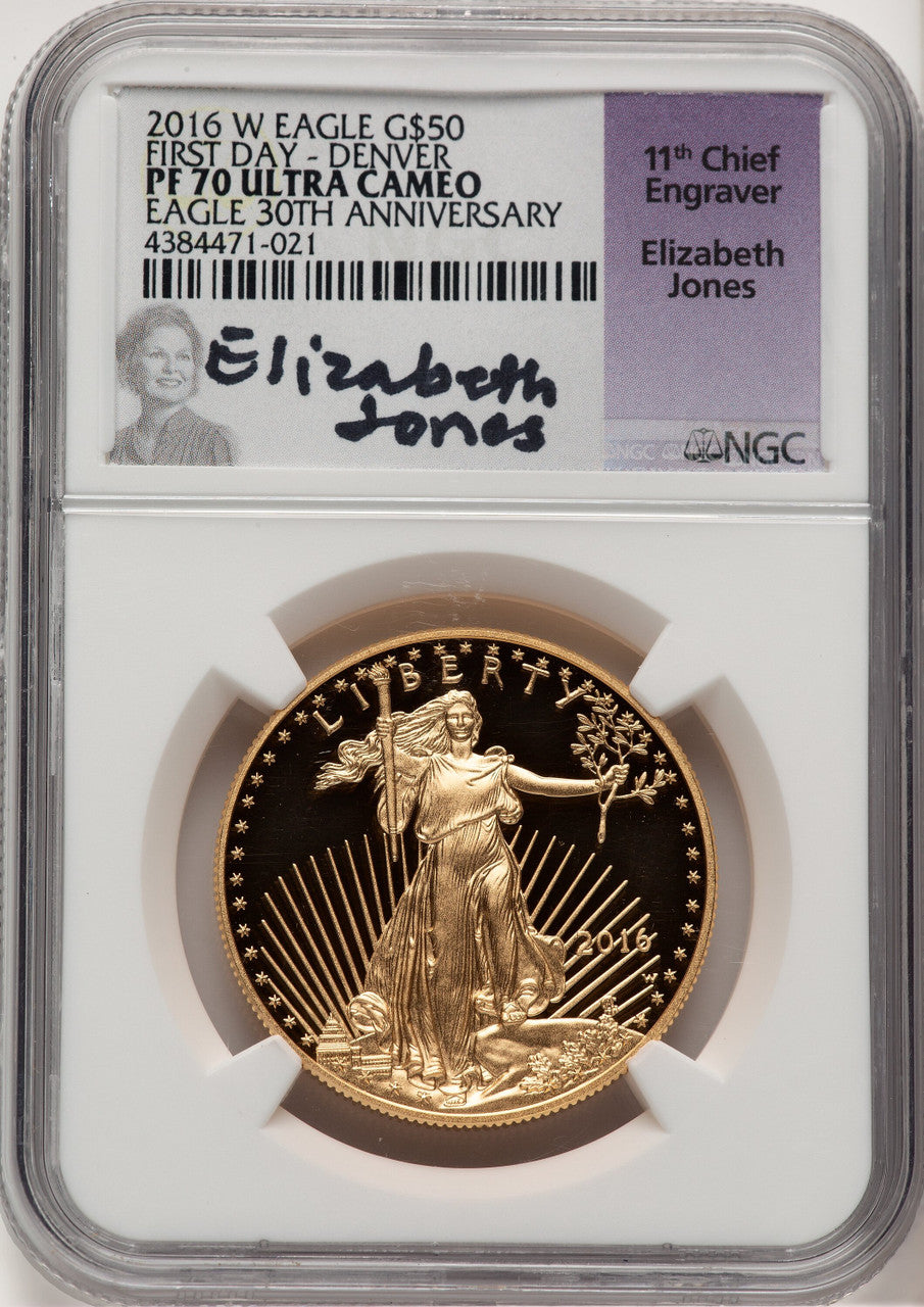 2016-W $50 One-Ounce Gold Eagle 30th Anniversary FDI Non Designation NGC PF70