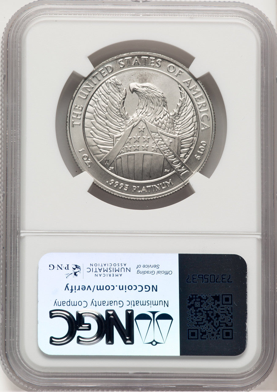 2007-W $100 One-Ounce Platinum Eagle Burnished Brown Label NGC MS70
