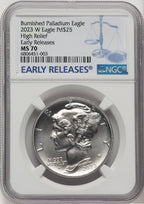 2023-W Palladium Eagle 1 oz Burnished ER Blue NGC MS70