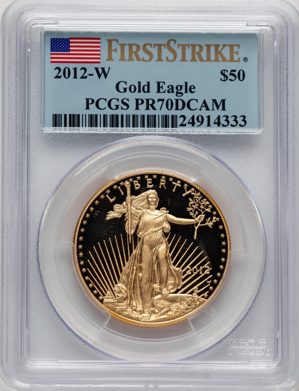 2012-W $50 One-Ounce Gold Eagle First Strike FS Flag PCGS PR70