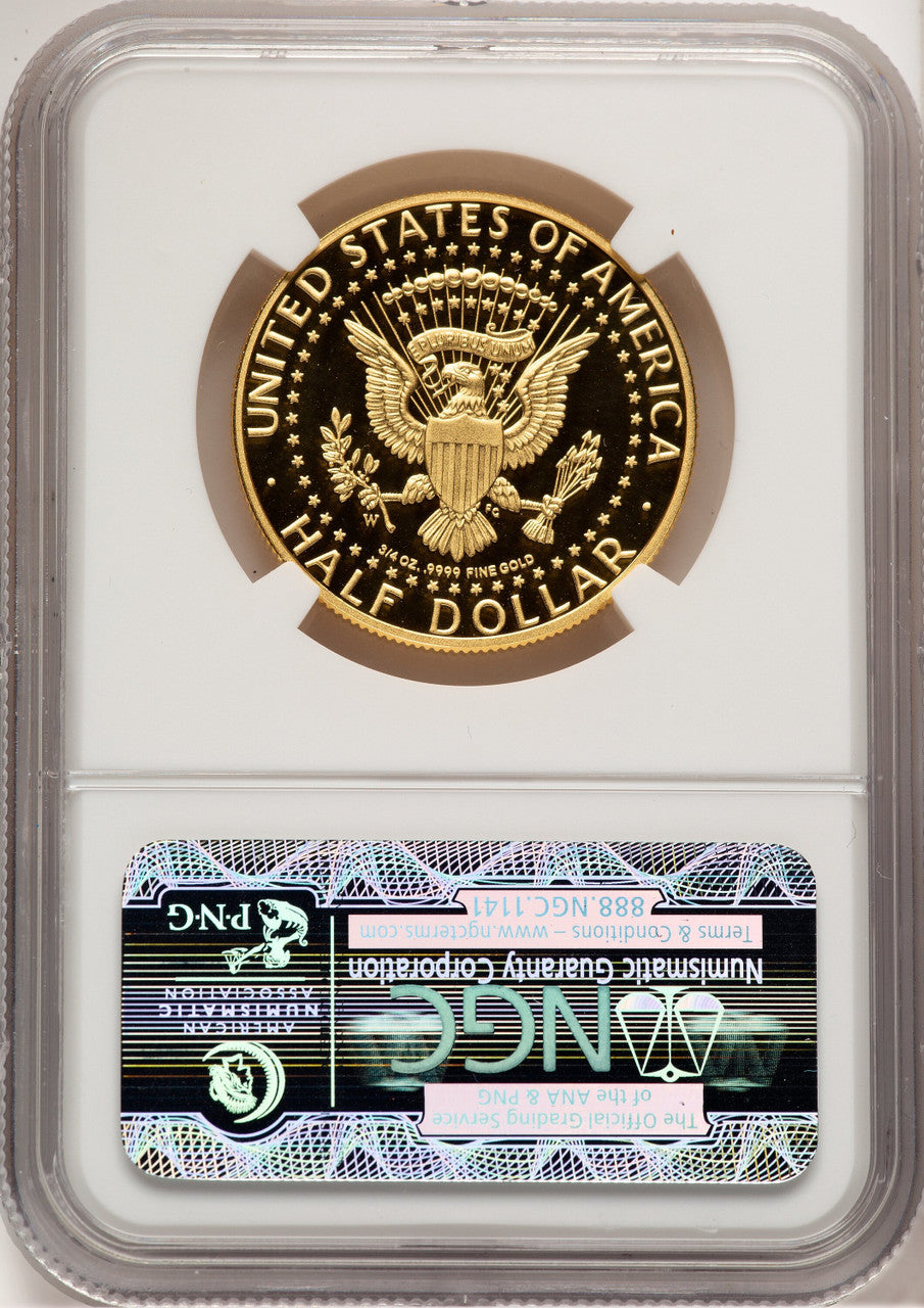 2014-W 50C Kennedy Gold 50th Anniversary FDI - Denver Proof Kennedy Half Dollar NGC PR70