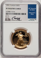1991-P $25 Half-Ounce Gold Eagle NGC PF70 Ed Moy