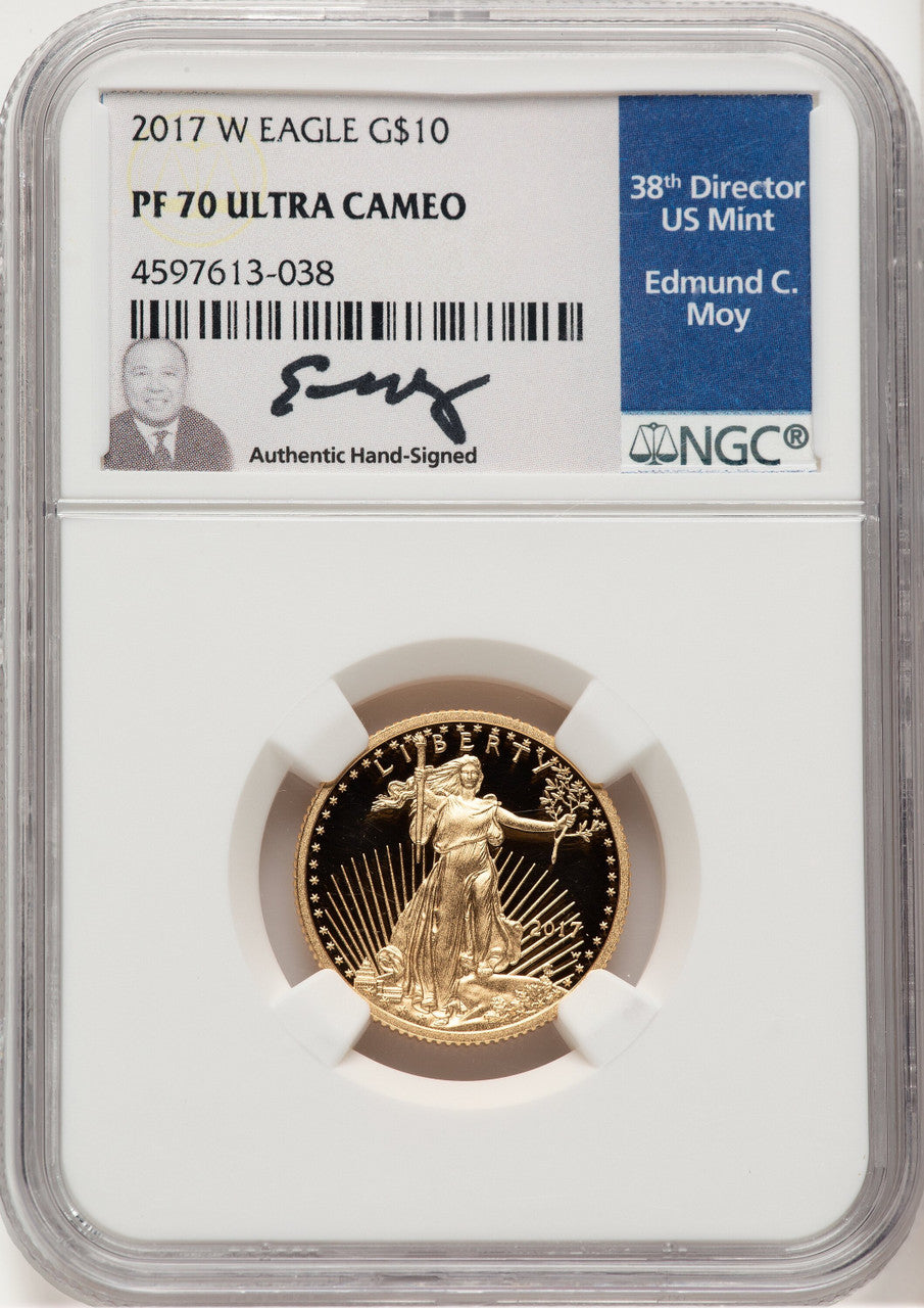 2017-W $10 Quarter-Ounce Gold Eagle NGC PF70 Ed Moy