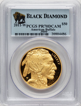 2011-W $50 One-Ounce Gold Buffalo Bison Label PCGS PR70 (777277001)