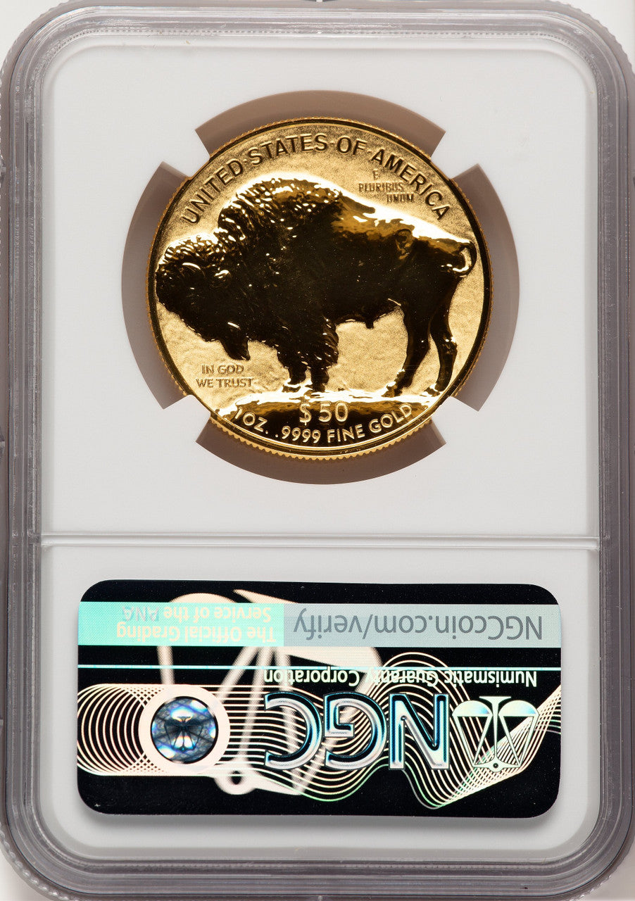 2013-W $50 One-Ounce Gold Buffalo Reverse Proof First Strike FR Thomas Uram NGC PF70