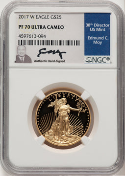 2017-W $25 Half-Ounce Gold Eagle First Strike NGC PF70 Ed Moy