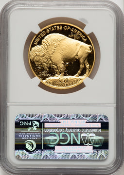2007-W G$50 One-Ounce Gold Buffalo .9999 Fine Gold Bison Label NGC PF70