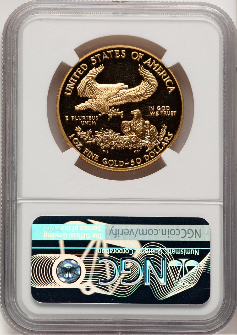 1999-W $50 One-Ounce Gold Eagle NGC PF70 Ed Moy