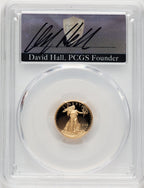 2022-W $5 Tenth Ounce Gold Eagle Advanced Release David Hall Signature AR David Hall PCGS PR70