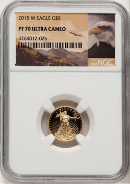 2015-W $5 Tenth-Ounce Gold Eagle Eagle Frame NGC PF70