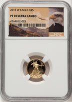 2015-W $5 Tenth-Ounce Gold Eagle Eagle Frame NGC PF70