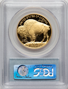 2007-W G$50 One-Ounce Gold Buffalo .9999 Fine Gold Blue Gradient PCGS PR70 (521129016)