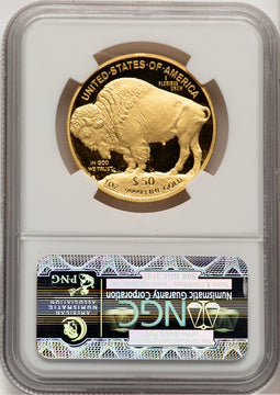 2010-W $50 One-Ounce Gold Buffalo First Strike DM Non Designation NGC MS70
