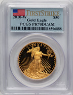2010-W $50 One-Ounce Gold Eagle First Strike FS Flag PCGS PR70