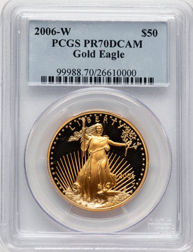 2006-W $50 One-Ounce Gold Eagle Blue Gradient PCGS PR70 (521134025)