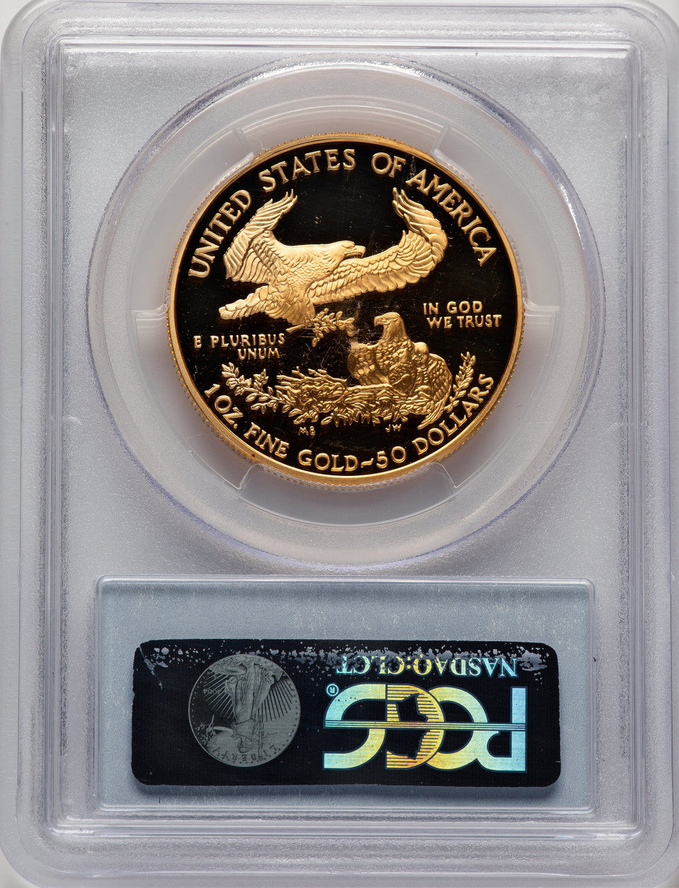 2006-W $50 One-Ounce Gold Eagle Blue Gradient PCGS PR70 (521134025)