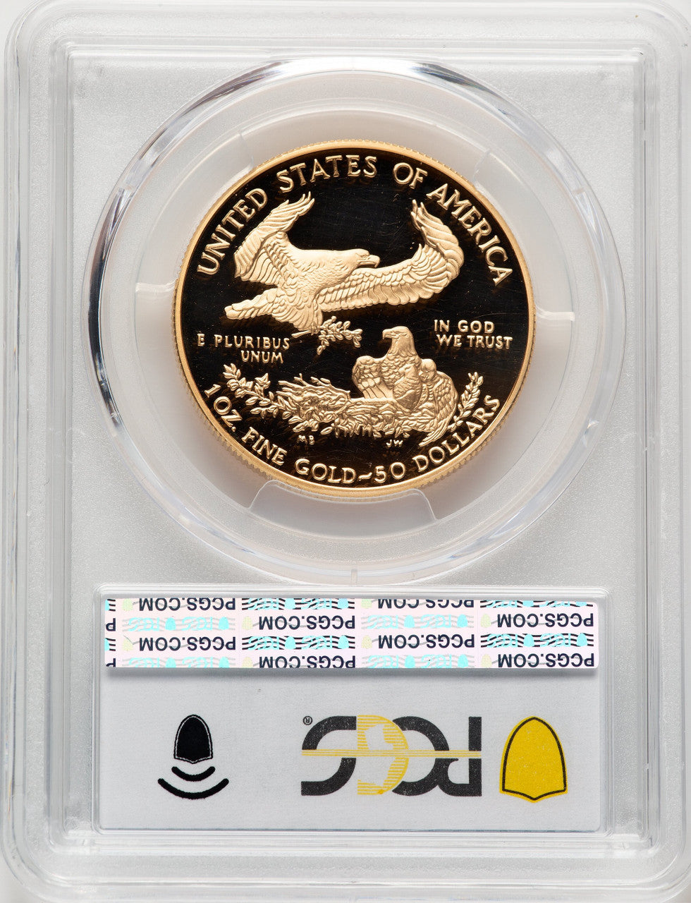 1997-W $50 One-Ounce Gold Eagle Blue Gradient PCGS PR70