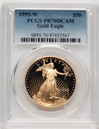 1995-W $50 One-Ounce Gold Eagle Blue Gradient PCGS PR70