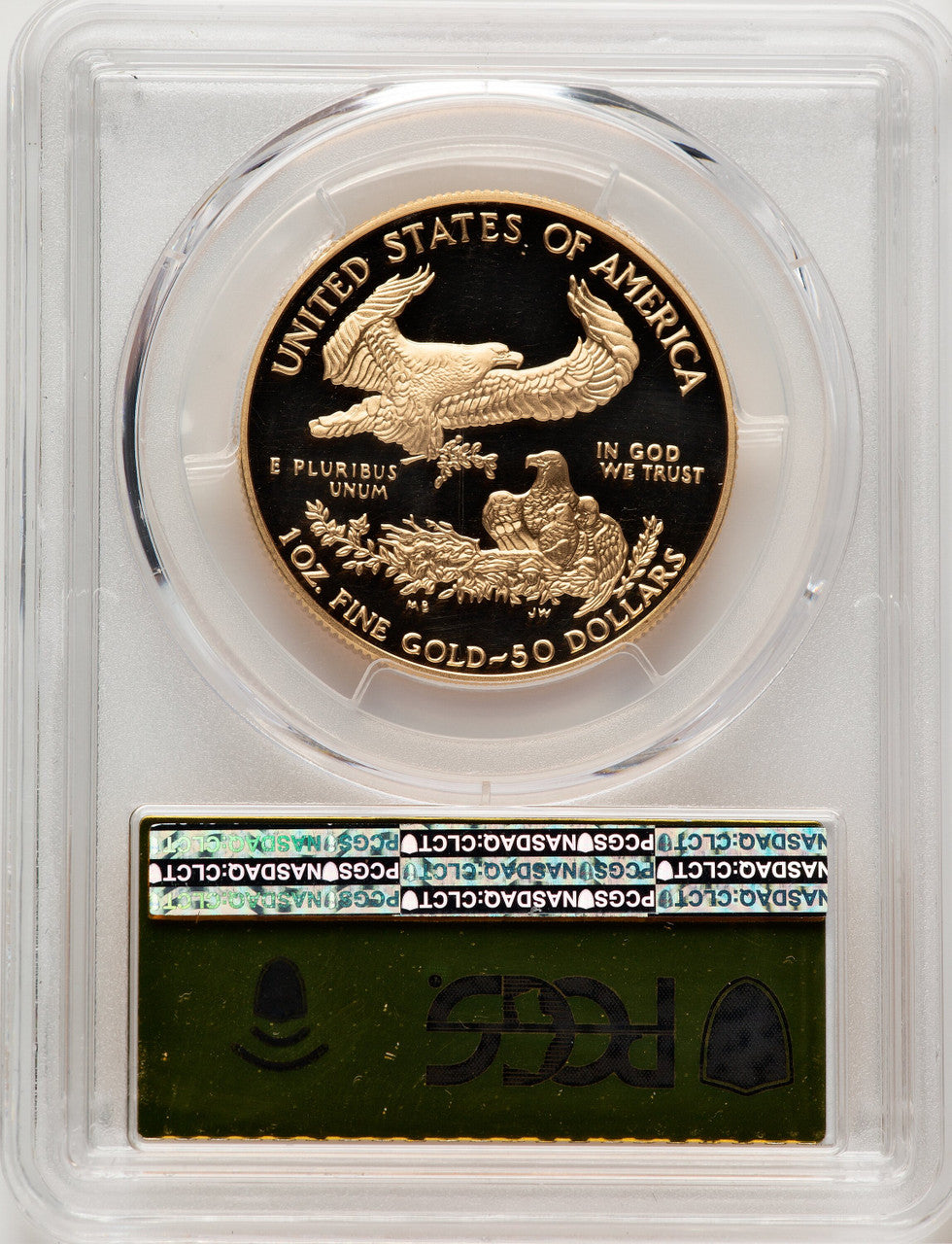 1995-W $50 One-Ounce Gold Eagle Gold Foil PCGS PR70