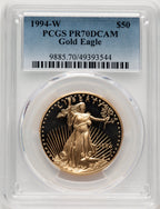 1994-W $50 One-Ounce Gold Eagle Blue Gradient PCGS PR70 (521134004)