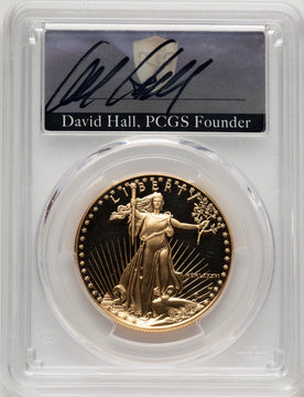 1986-W $50 One-Ounce Gold Eagle David Hall Signature David Hall PCGS PR70