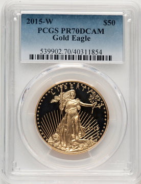 2015-W One-Ounce Gold Eagle Blue Gradient PCGS PR70