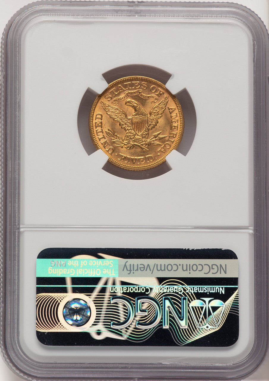 1880 $5 Liberty Half Eagle NGC MS63