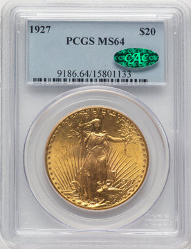 1927 $20 CAC Saint-Gaudens Double Eagle PCGS MS64 (778032050)