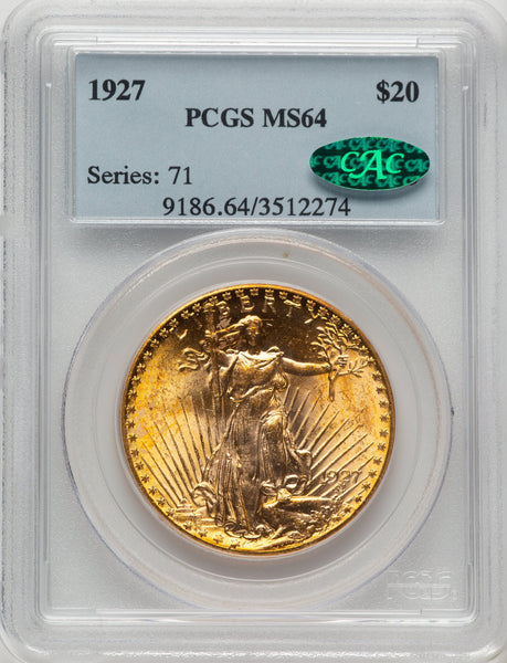 1927 $20 CAC Saint-Gaudens Double Eagle PCGS MS64 (778032051