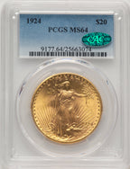 1924 $20 Saint CAC Saint-Gaudens Double Eagle PCGS MS64 (778032040)