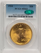 1924 $20 Saint CAC Saint-Gaudens Double Eagle PCGS MS64 (778032043)