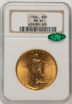 1924 $20 Saint CAC Saint-Gaudens Double Eagle NGC MS64 (778032034)