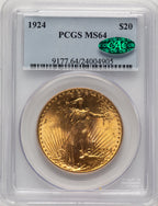 1924 $20 Saint CAC Saint-Gaudens Double Eagle PCGS MS64 (778032035)